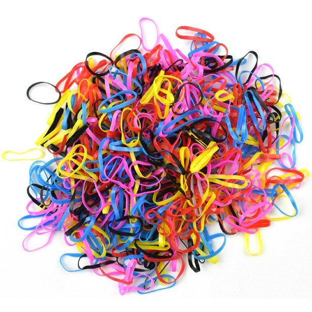 Hair Rubber Band Mix Color - Barevné gumičky 500 ks (mix)